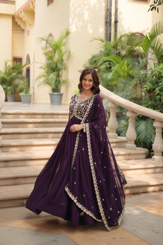 Alia Cut Gown With Dupatta Set By WTW