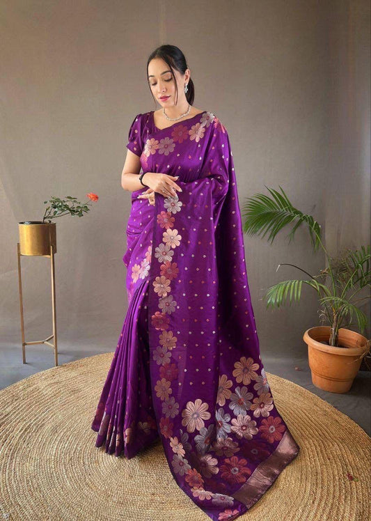 Woven Design Zari Saree By WTW