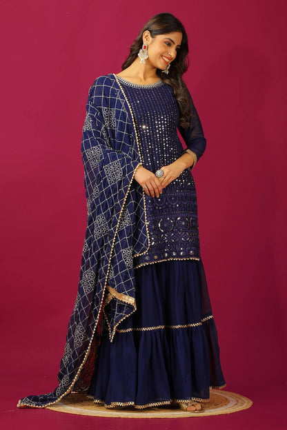 Chic And Festive: Kurti Sharara With Dupatta For A Mesmerizing Eid Look By WTW