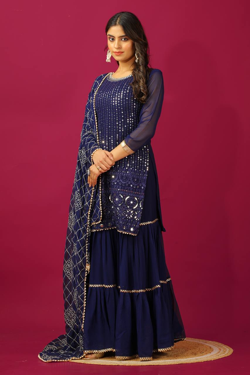 Chic And Festive: Kurti Sharara With Dupatta For A Mesmerizing Eid Look By WTW