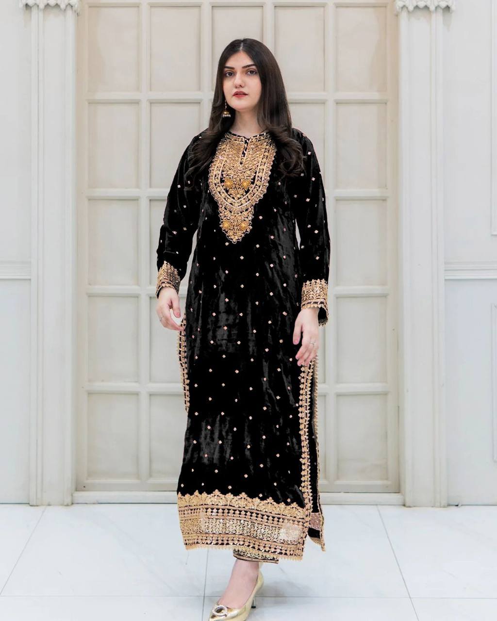 Black Velvet Majesty Salwar Suit By WTW