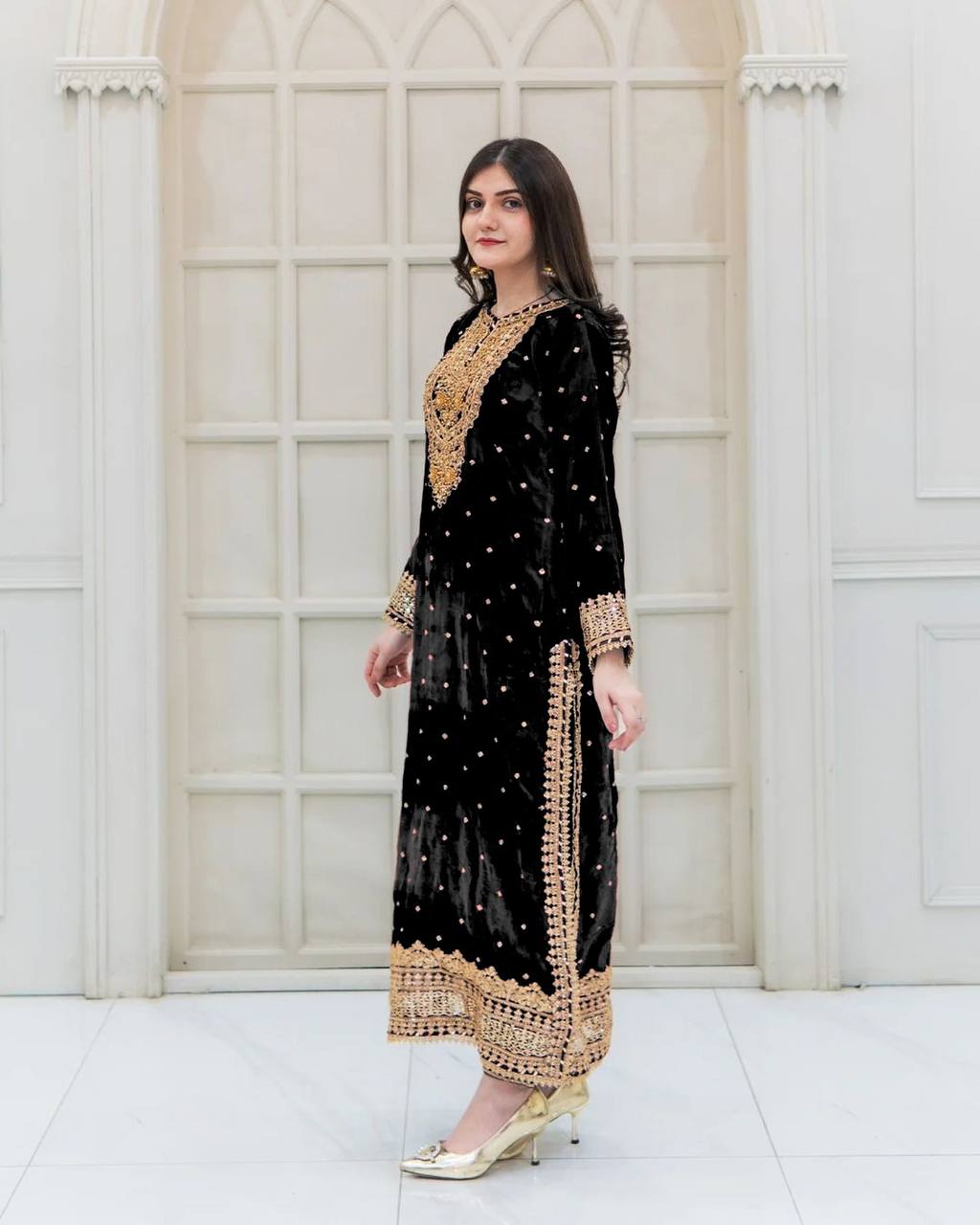 Black Velvet Majesty Salwar Suit By WTW