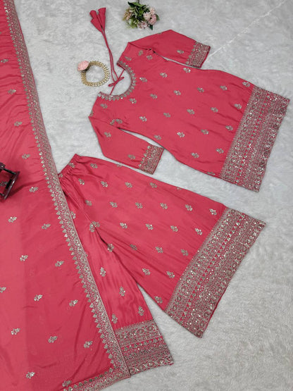 Designer Embroidred Sequence Sharara By WTW