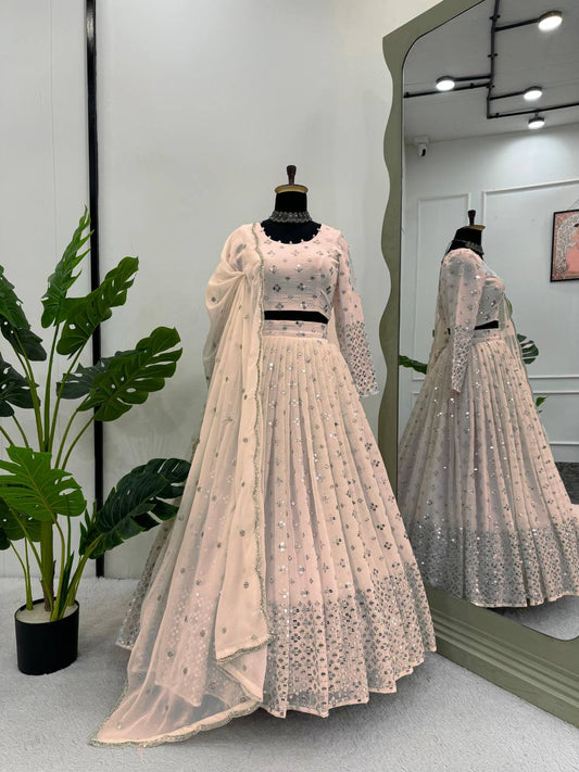 Faux Georgette Thread Work Lehenga Choli By WTW