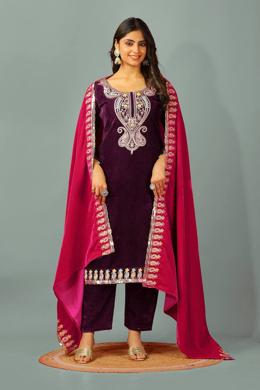 Red Colour Anarkali Suit By WTW