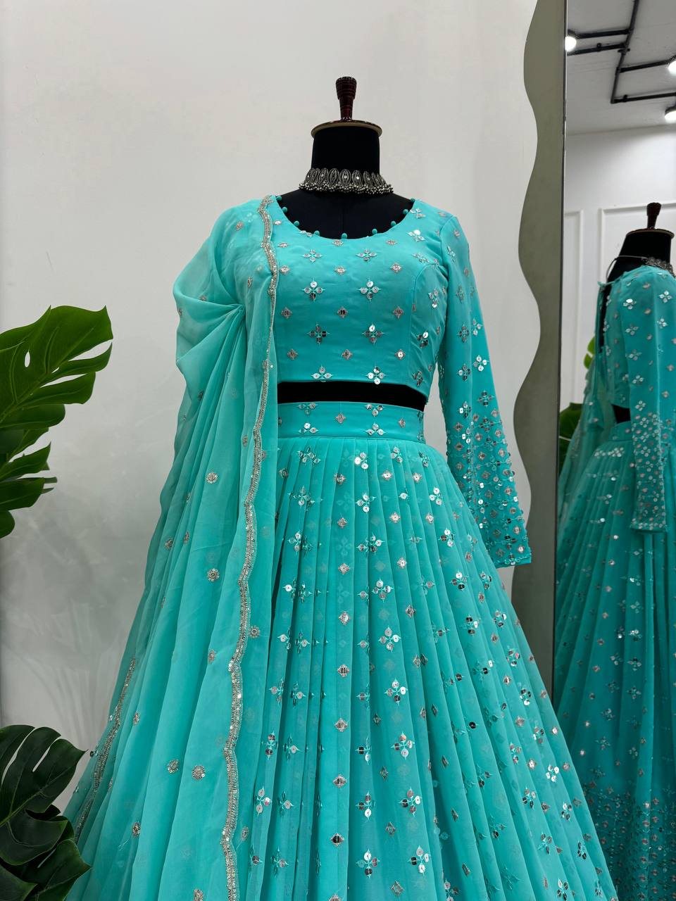 Beautiful Georgette Sequence & Thread Work Lehenga Choli By WTW