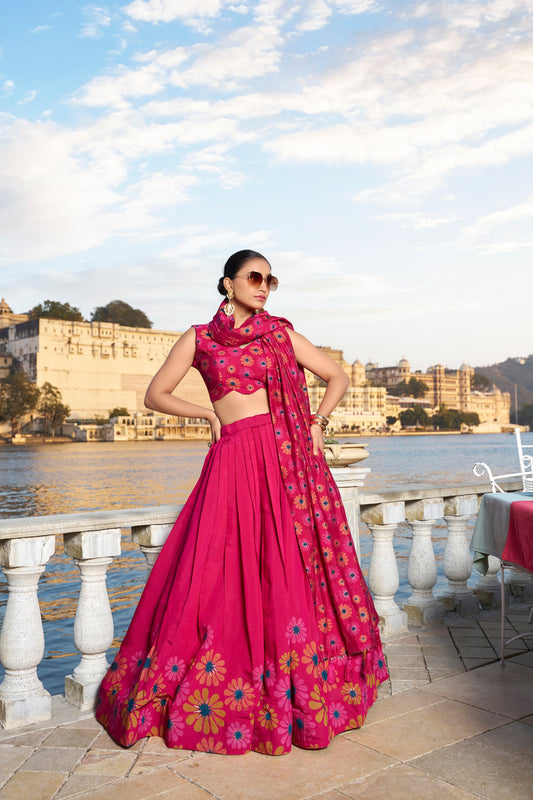 Royal Export Presenting Wedding Special Floral Printed Lehenga Choli By WTW