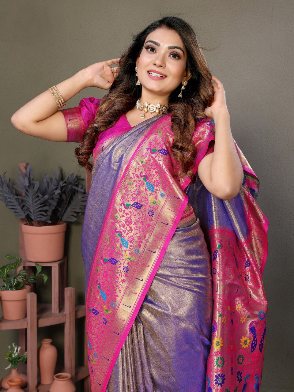 Banarasi Tissue Silk Saree With Unstitched Blouse Piece By WTW