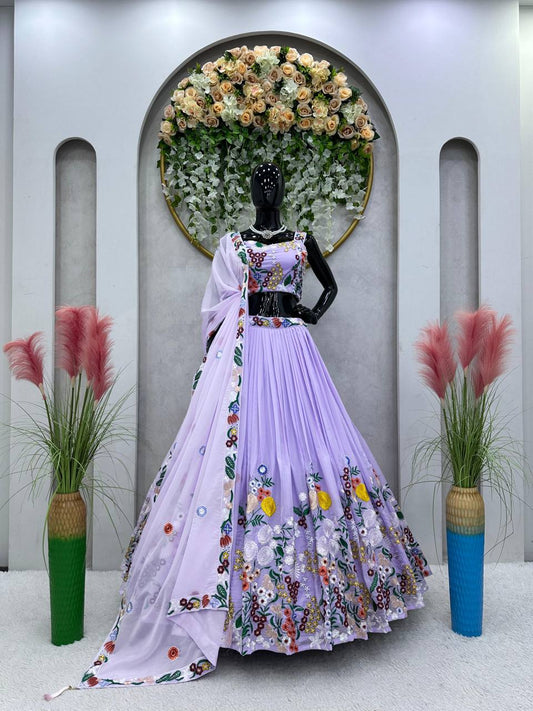 Trendy Embroidered Work Tabby Silk Lehenga Choli By WTW