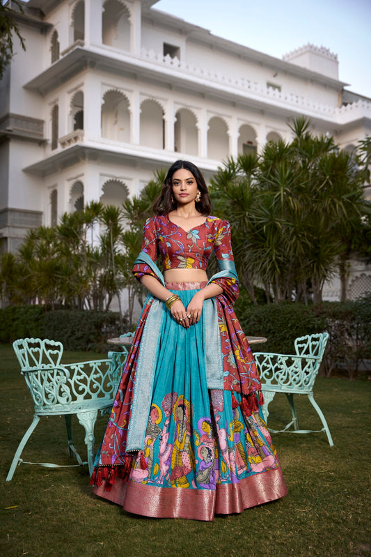 Dola Silk Kalamkari Lehenga Choli By WTW