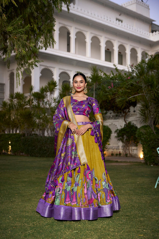 Dola Silk Kalamkari Lehenga Set By WTW