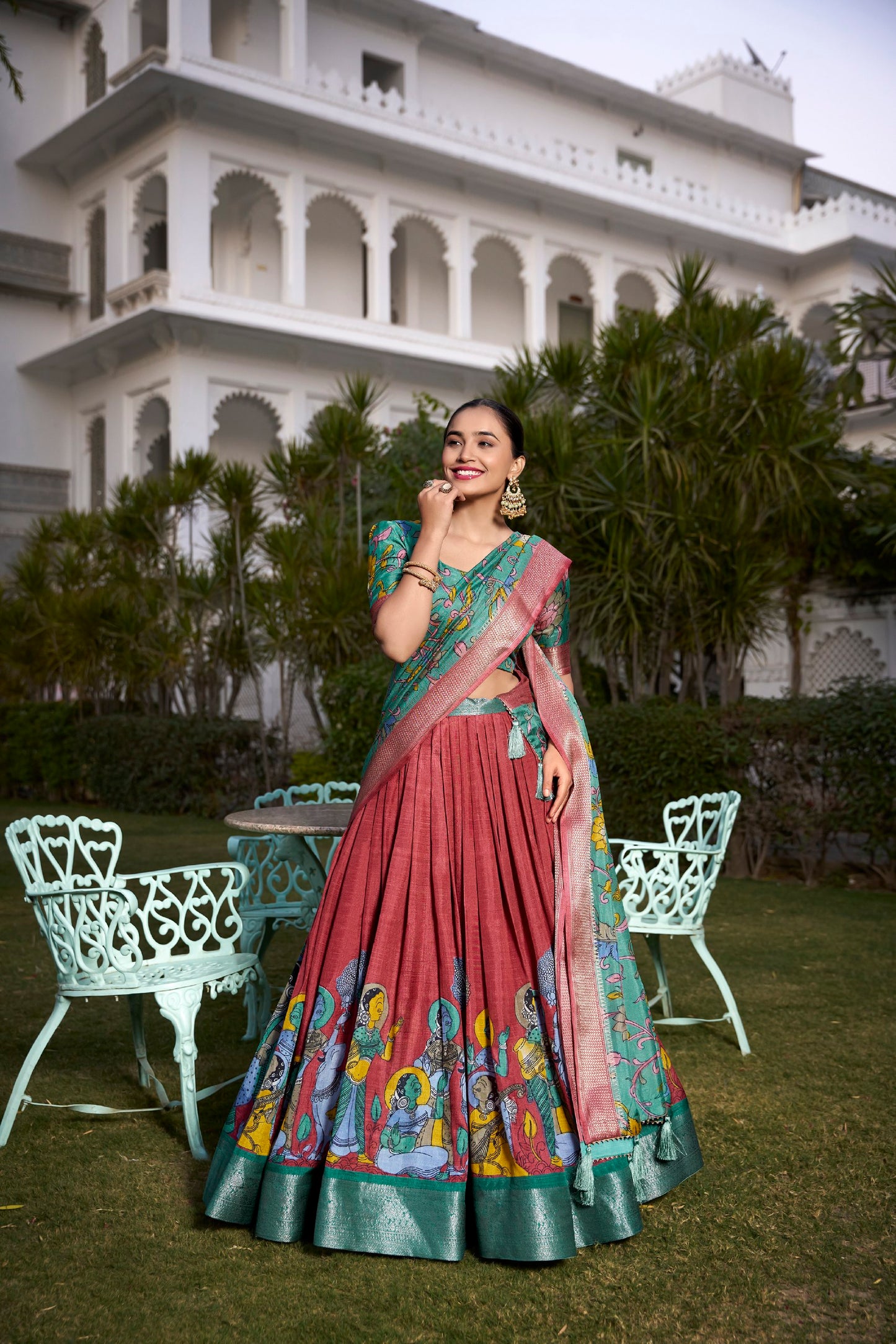 Dola Silk Kalamkari Lehenga Choli By WTW