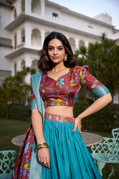 Dola Silk Kalamkari Lehenga Choli By WTW