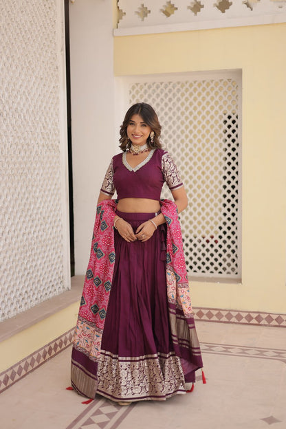 Maroon Sangeet South Indian Lehenga Choli By WTW