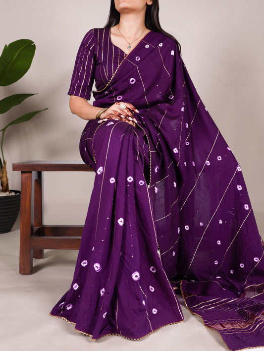 Embellished Bollywood Georgette Saree (Purple) By WTW
