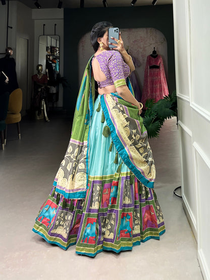 Tussar Silk Kalamkari Ensemble Lehnga Choli By WTW