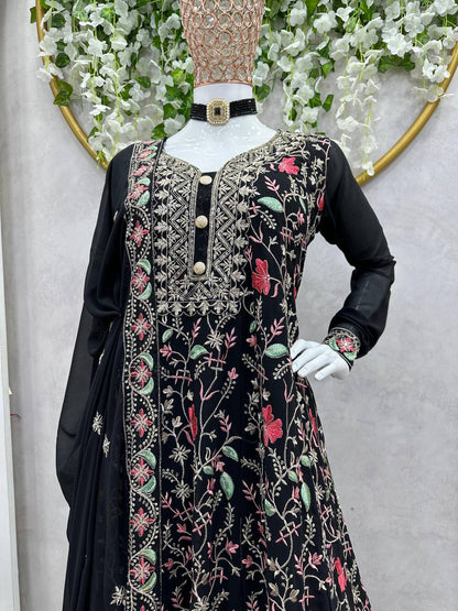 Latest Black Color Georgette Sequence Work Ready Made Salwar Suit By WTW