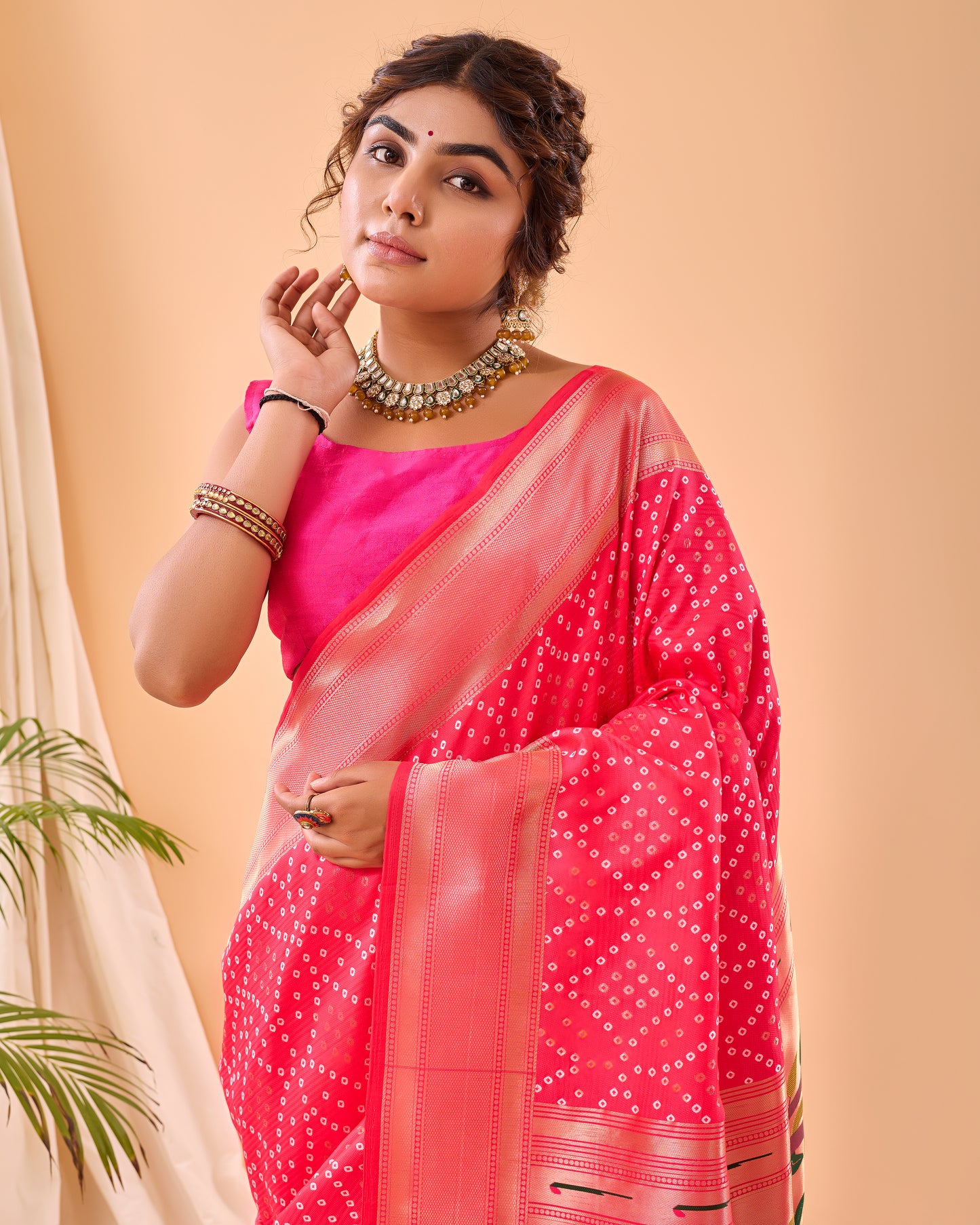 Pure Soft Designer Beautiful Bandhej Paithani Patola Silk Saree By WTW