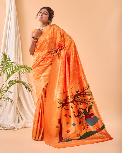 Exquisite Banarasi Paithani Silk Saree By WTW