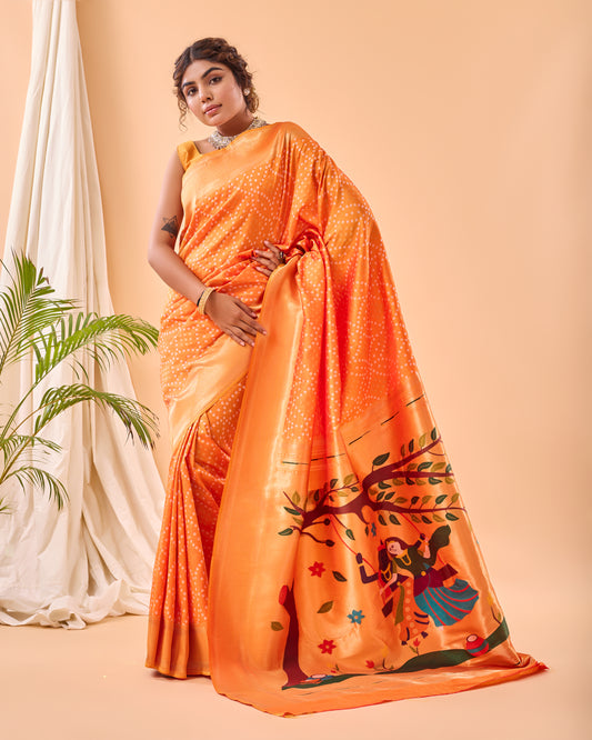 Exquisite Banarasi Paithani Silk Saree By WTW