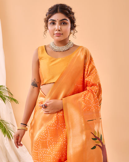 Exquisite Banarasi Paithani Silk Saree By WTW