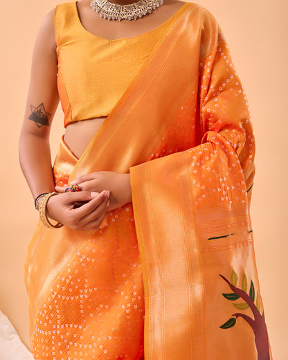 Exquisite Banarasi Paithani Silk Saree By WTW