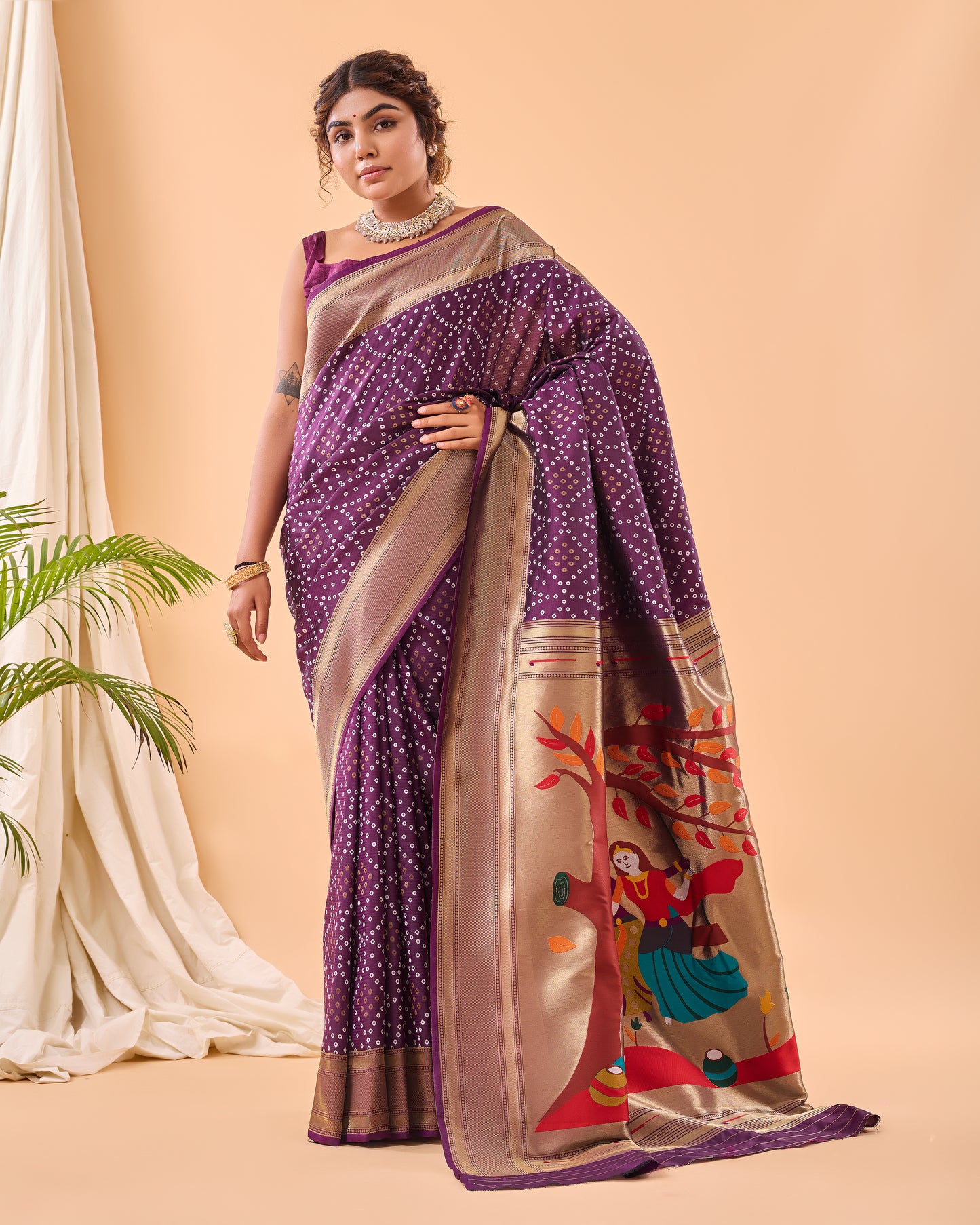 Pure Soft Designer Beautiful Bandhej Paithani Patola Silk Saree By WTW