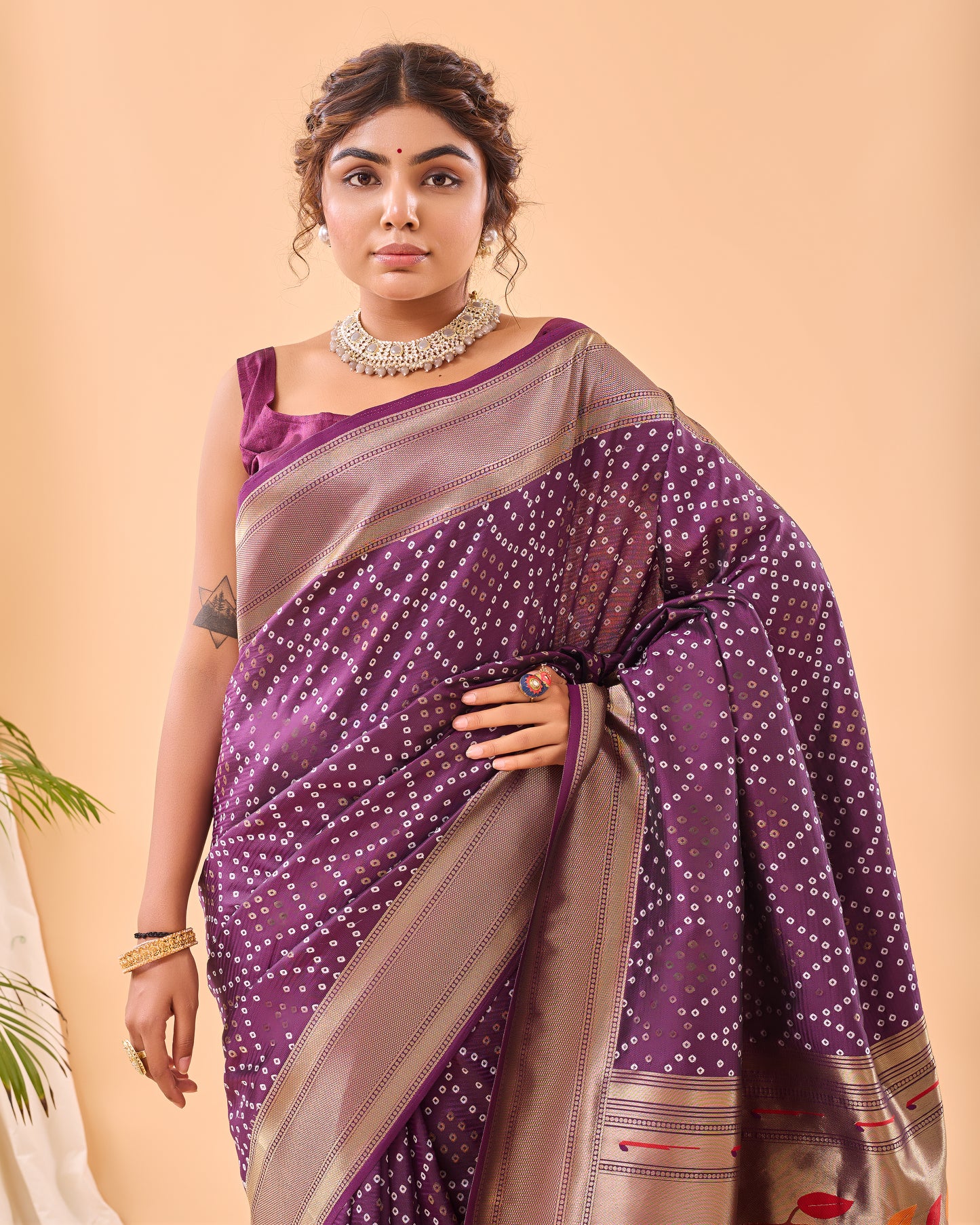 Pure Soft Designer Beautiful Bandhej Paithani Patola Silk Saree By WTW