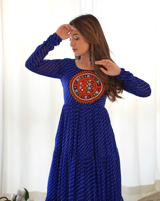 Design A New Royal Blue Leheriya Print With Full Flair By WTW