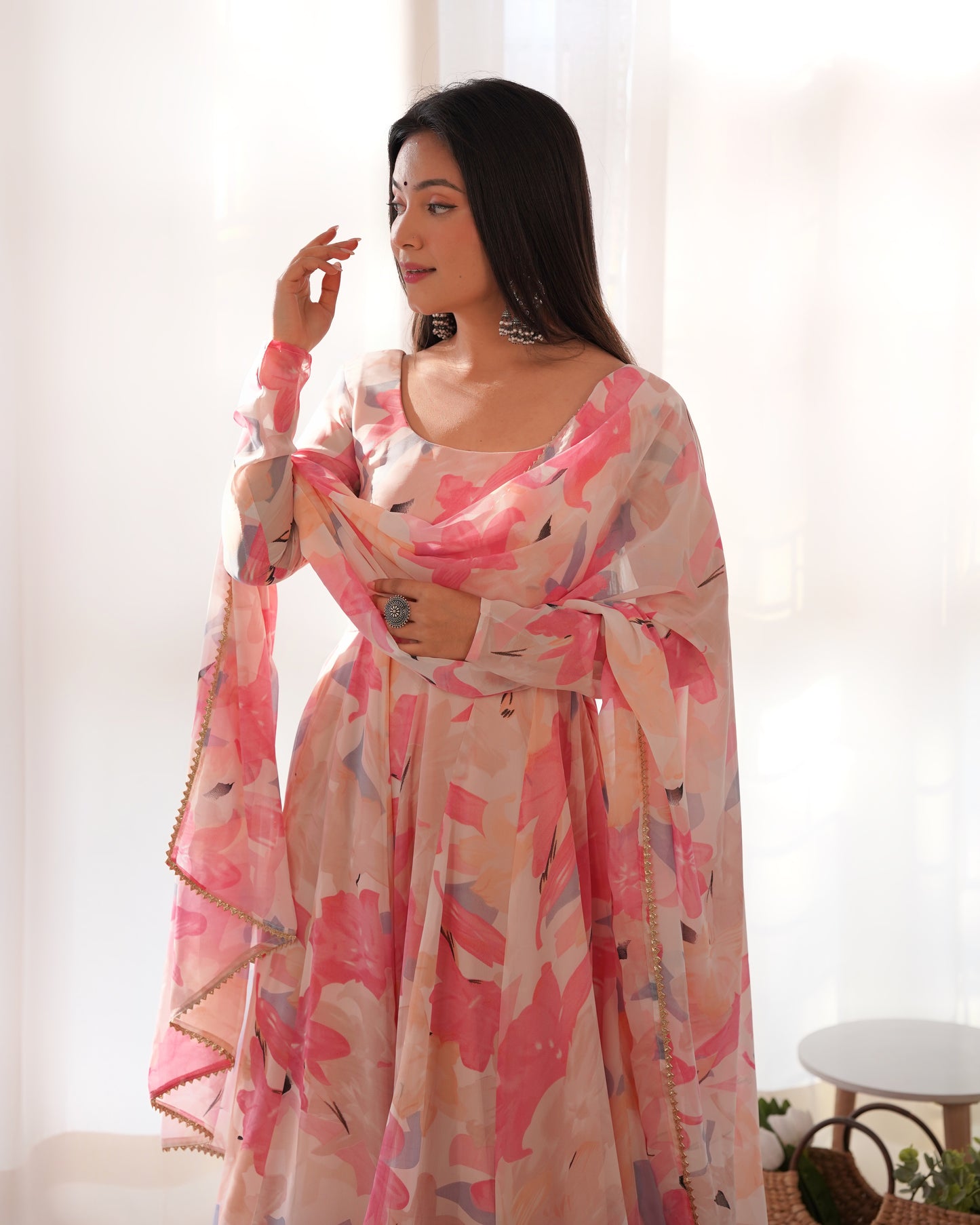 Floral Print Flared Kurta Set BY WTW