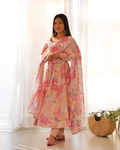 Floral Print Flared Kurta Set BY WTW