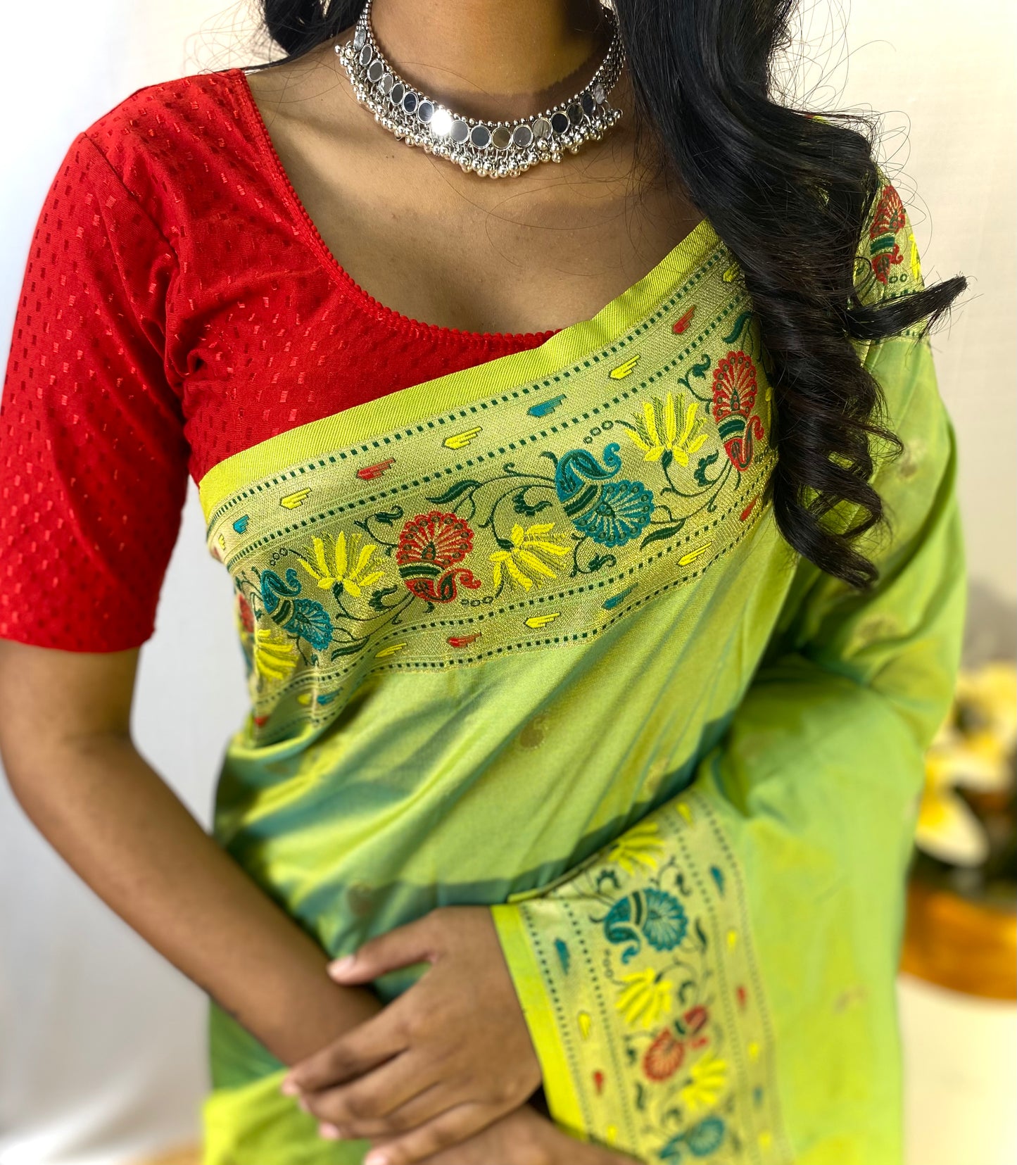 Paithani Silk Green Festival Wear Weaving Saree By WTW