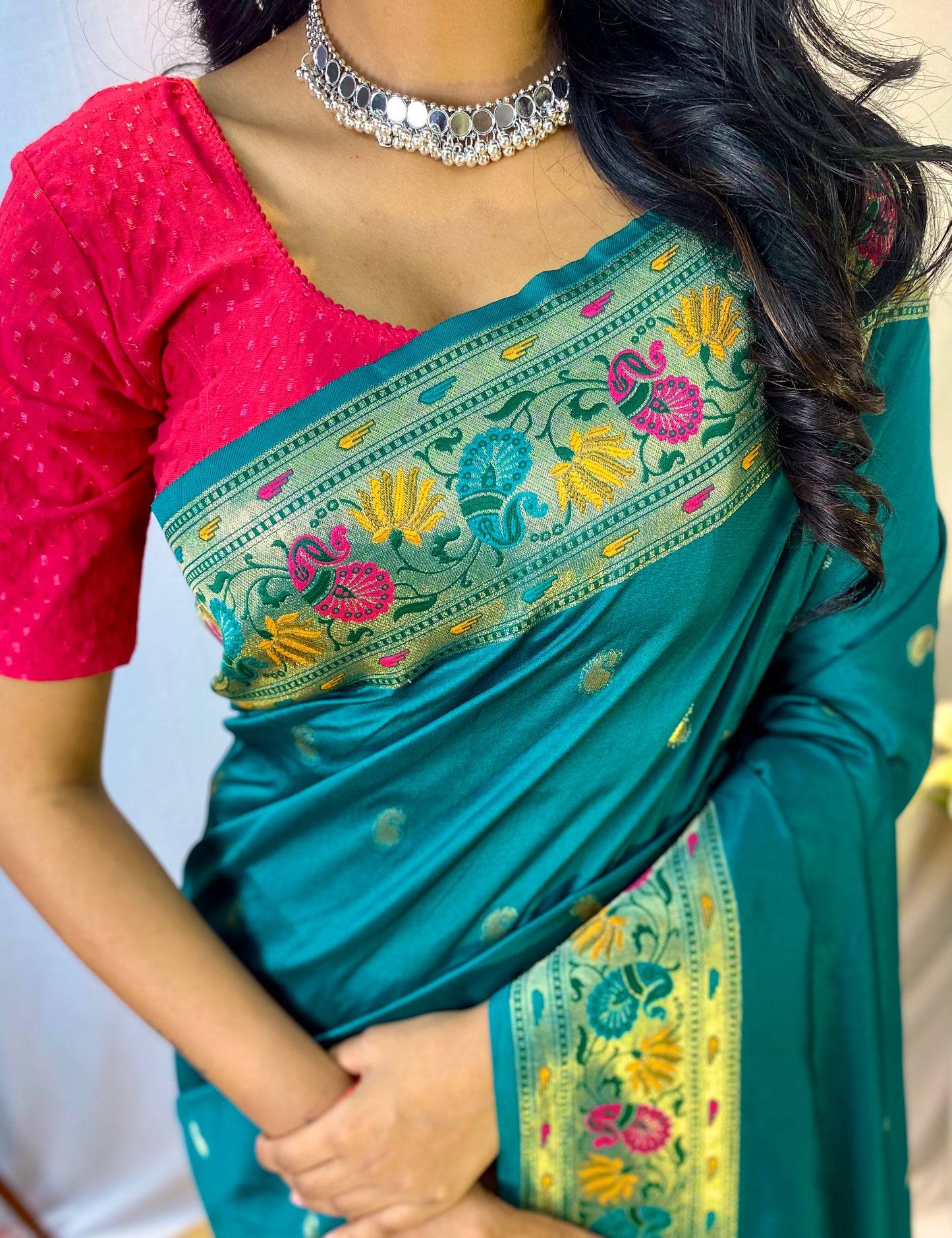 Paithani Silk Morpeach Festival Wear Weaving Saree By WTW