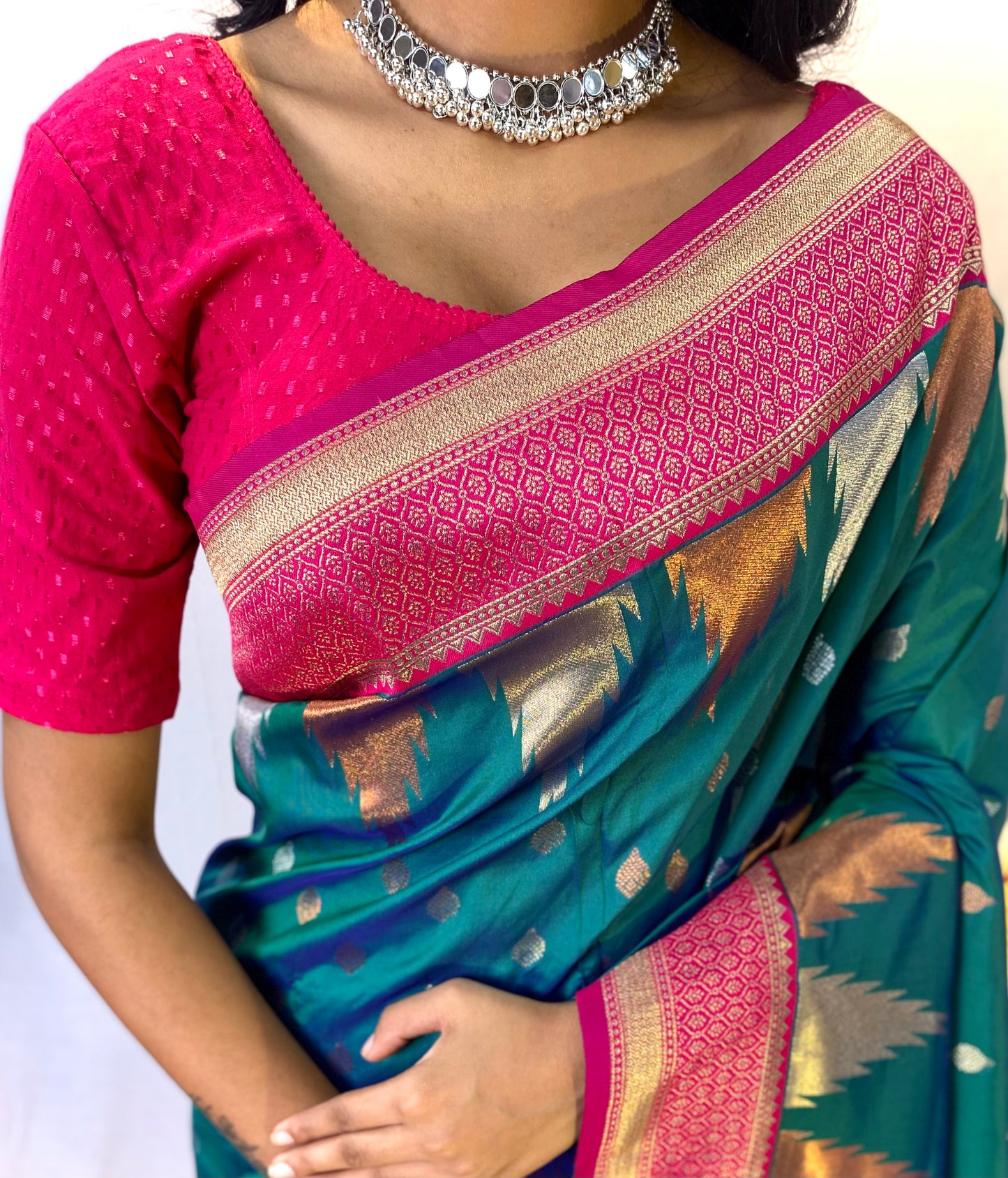 Precious Rama Soft Banarasi Silk Saree By WTW