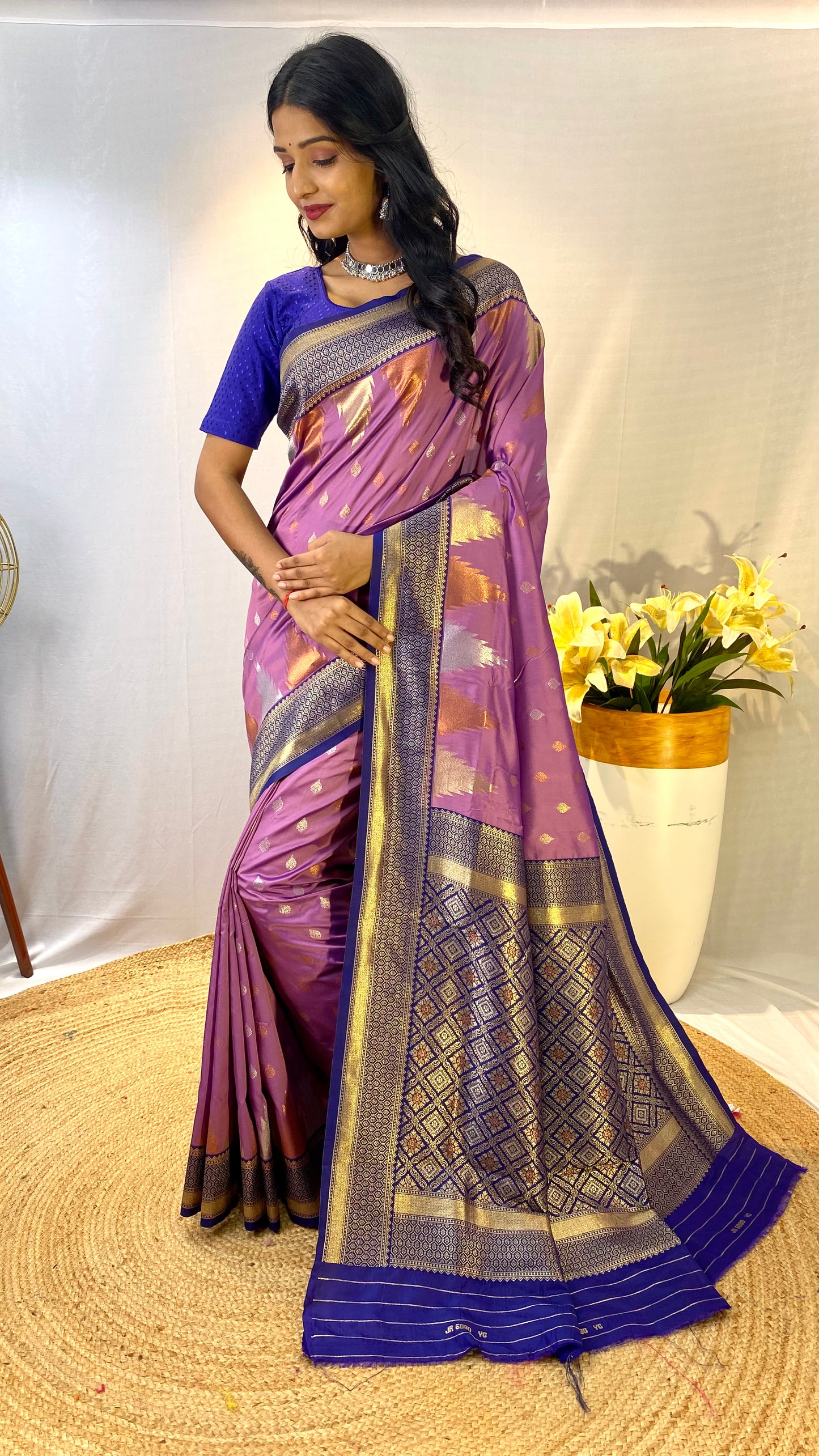 Precious Lavender Soft Banarasi Silk Saree With Elegant Blouse Piece By WTW