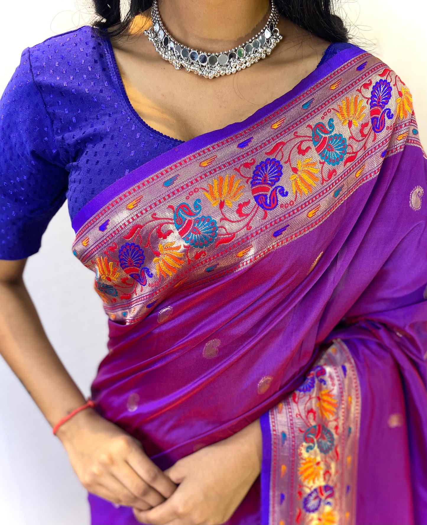 Paithani Silk Magenta Festival Wear Weaving Saree By WTW