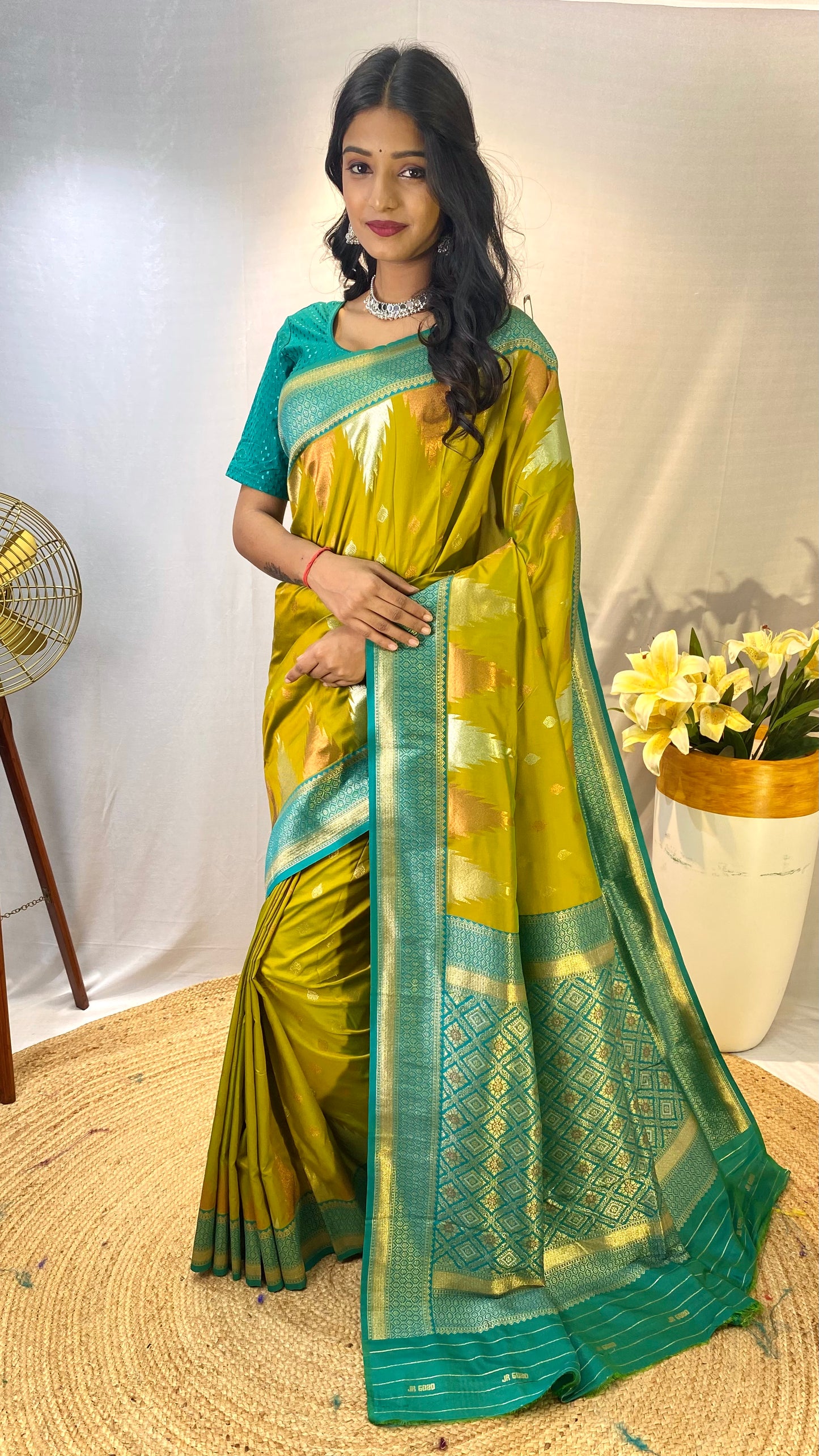 Peppy Green Printed Silk Designer Traditional Saree By WTW