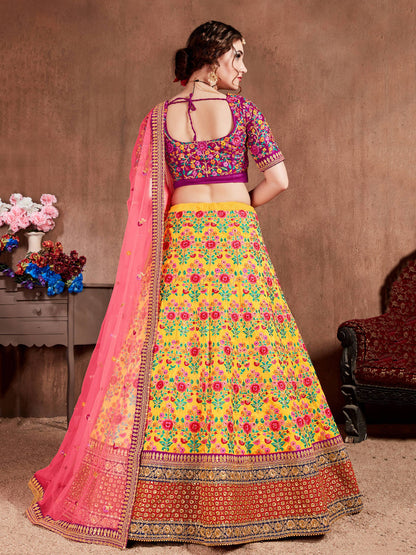 Women Embroidered A-Line Lehenga Choli Set with Dupatta By WTW