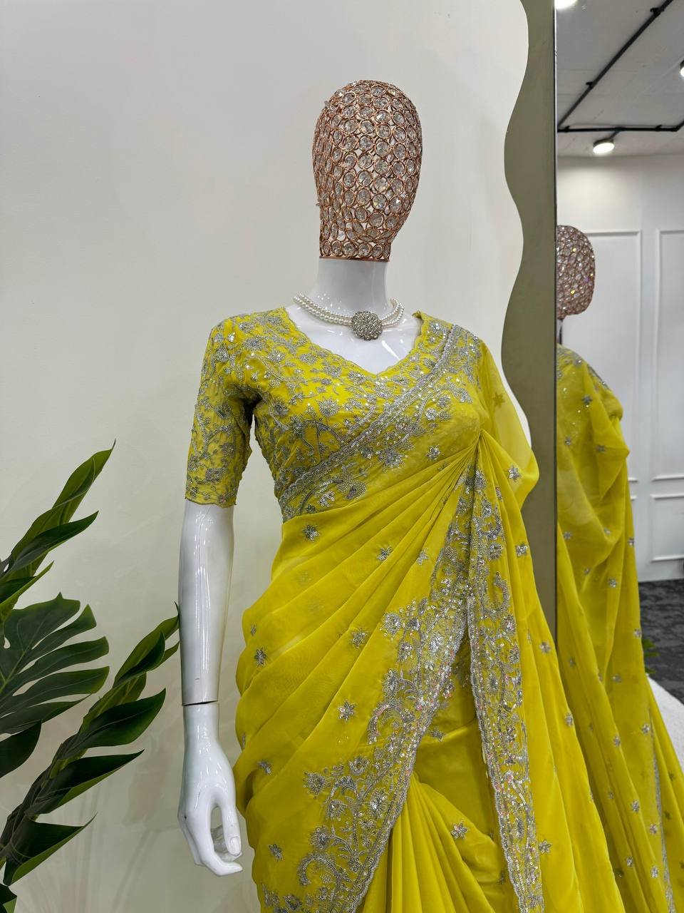 Embroidered Bollywood Net Saree By WTW