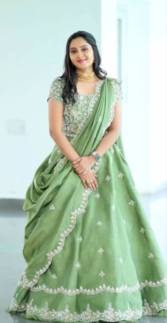 Chinnon Silk Lehenga Choli With Dupatta By WTW