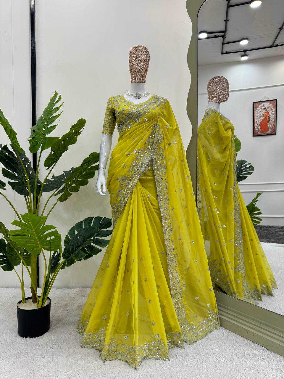 Embroidered Bollywood Net Saree By WTW