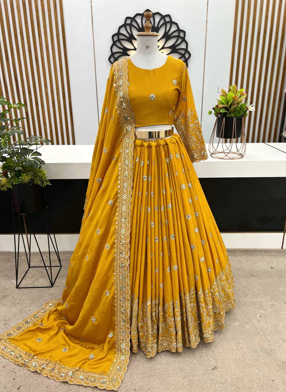 Haldi Special Wedding Fully Stiched Lehenga Choli By WTW