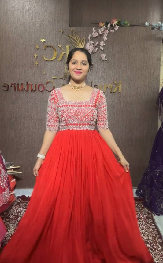 Sequence Embroidered Devsena Silk Gown By WTW