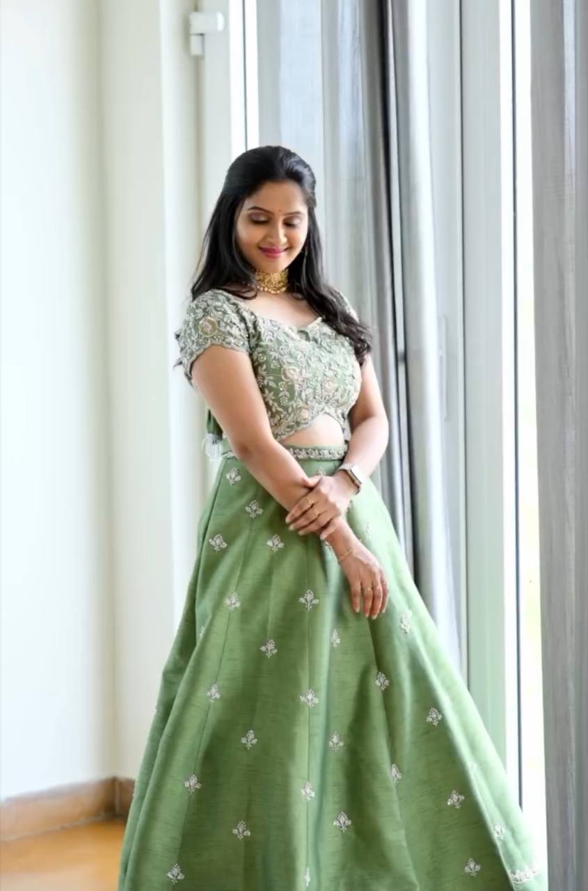 Chinnon Silk Lehenga Choli With Dupatta By WTW