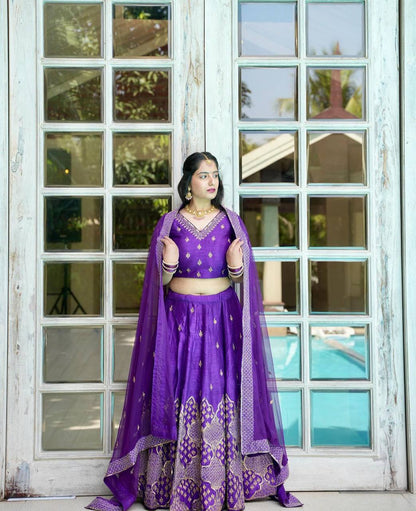 Silk Machine Designer Bridal Lehenga By WTW