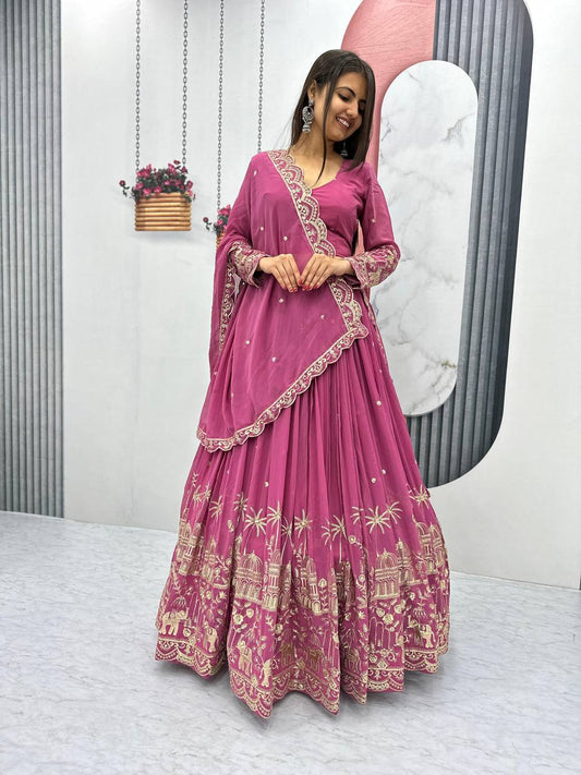 Sangeet Ceremony Designer Fox Georgette Lehenga Choli By WTW