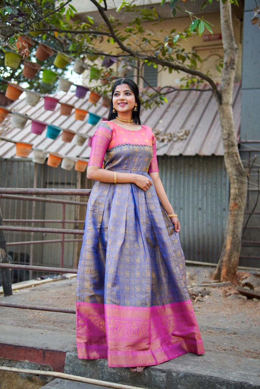 Maitri Kanjivaram Gown | Shoppers Trend By WTW