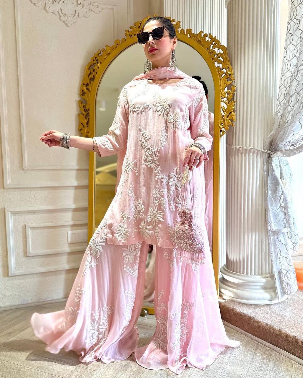 Buy Pink Kurta Suit Sets for Women by Juniper Online | Ajio.com