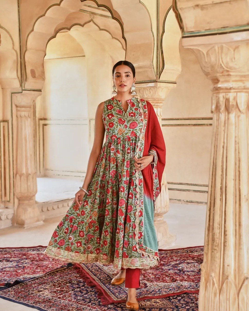 Buy Jaipur Kurti Grey Striped Kurta Palazzo Set for Women Online @ Tata CLiQ